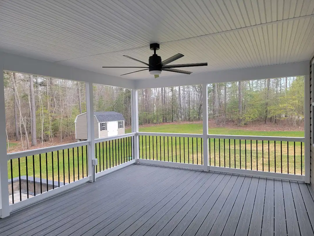 Photo of a custom covered porch developed by a porch builder