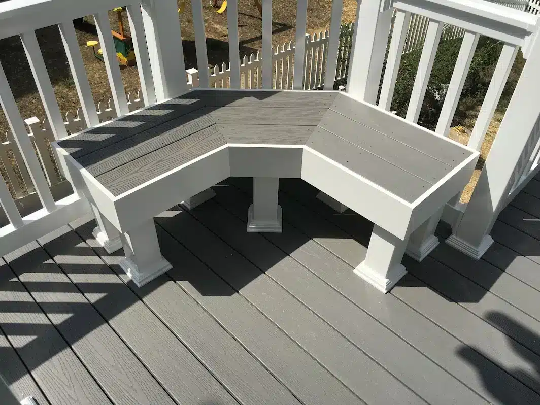 Decks with built-in seating and planter boxes - best deck builders and contractors in maryland