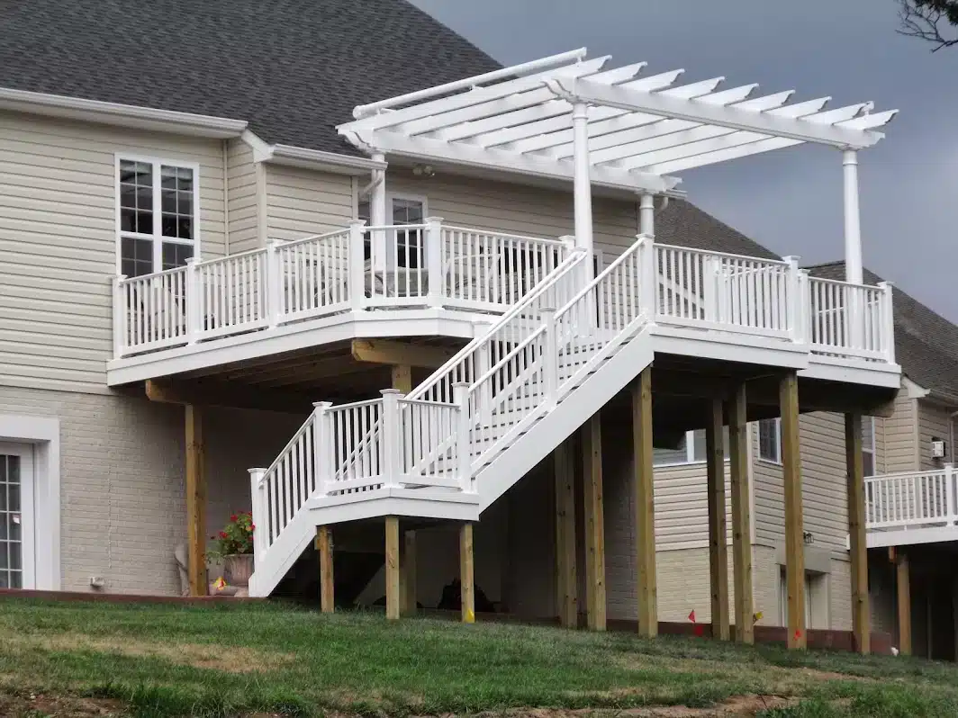 Elevated deck with a pergola as an outdoor living feature - pergola builders in maryland